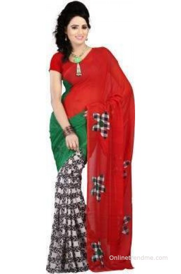 Bunny Sarees Floral Print Daily Wear Georgette Sari Bunny Sarees Floral Print Daily Wear Georgette Sari